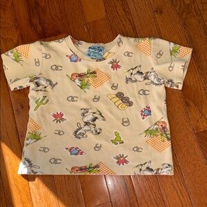 Vintage Kids Western Print Tee, Size 6 Youth